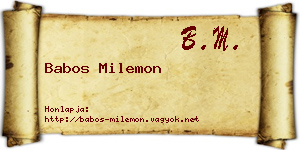 Babos Milemon névjegykártya